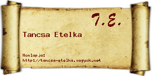 Tancsa Etelka névjegykártya